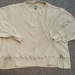 American Eagle this feels so lived in so soft light green Waffle Knit oversized